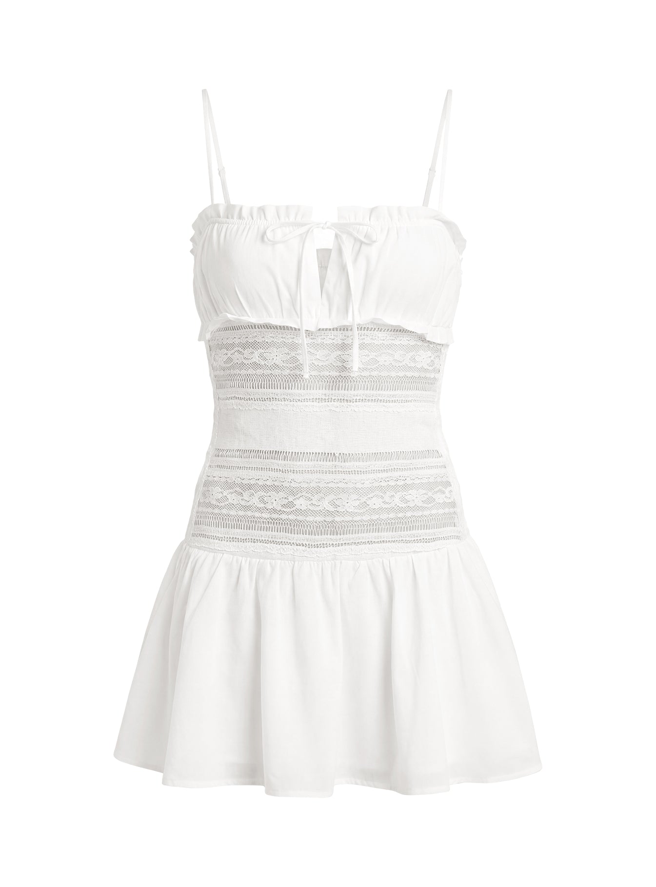 Christobela Drop Waist Lace Mini Dress White - Image 12