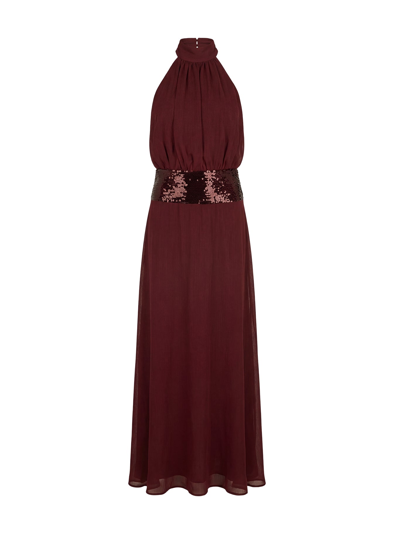 Darwinn Drop Waist Sequin Detail Maxi Dress Burgundy - Image 10