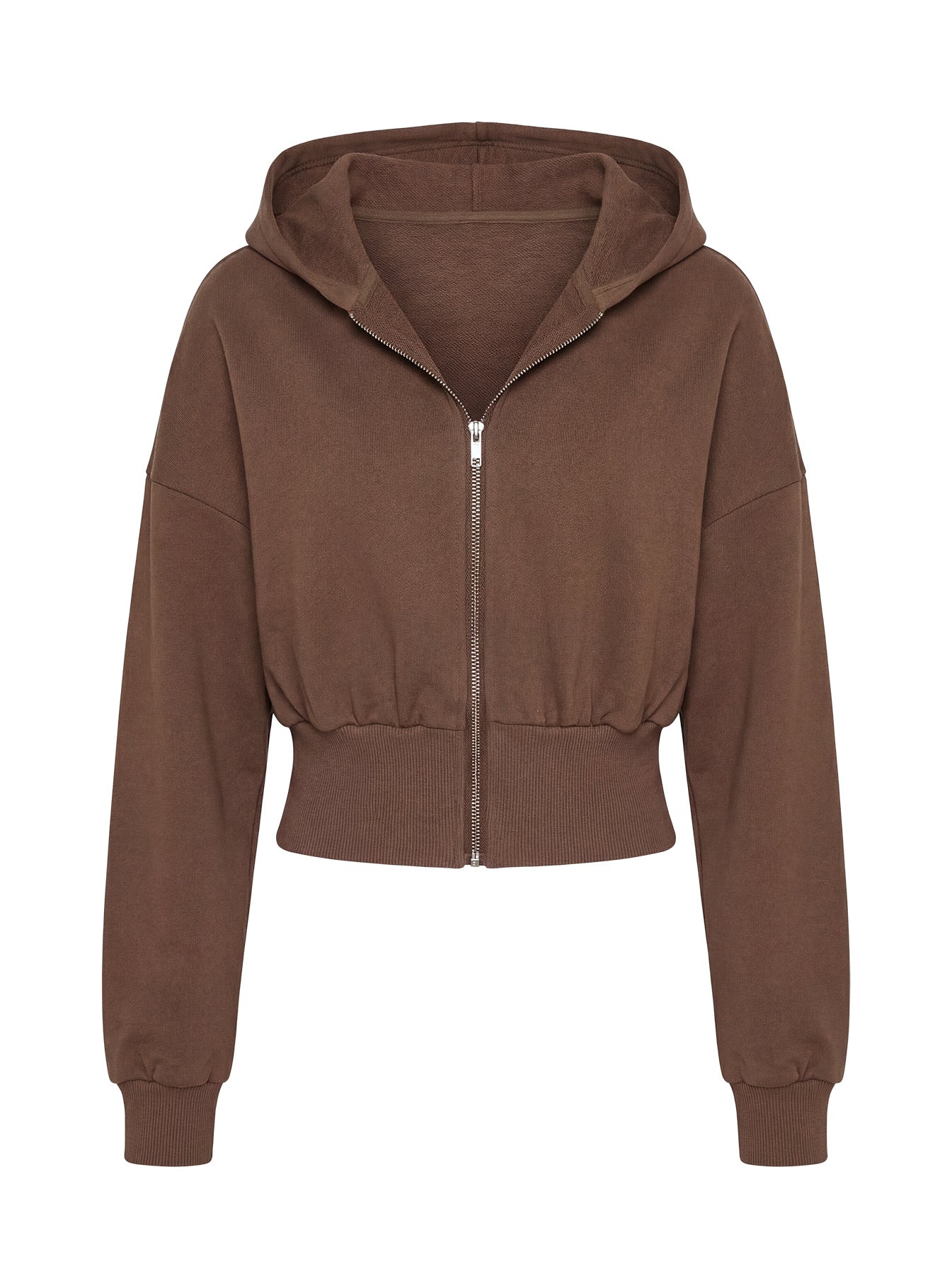 Daytime Cropped Blouson Hoodie Cocoa - Image 8