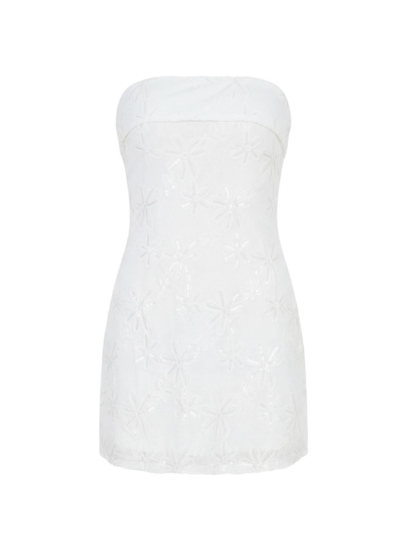 Graces Strapless Mini Dress White - Image 8