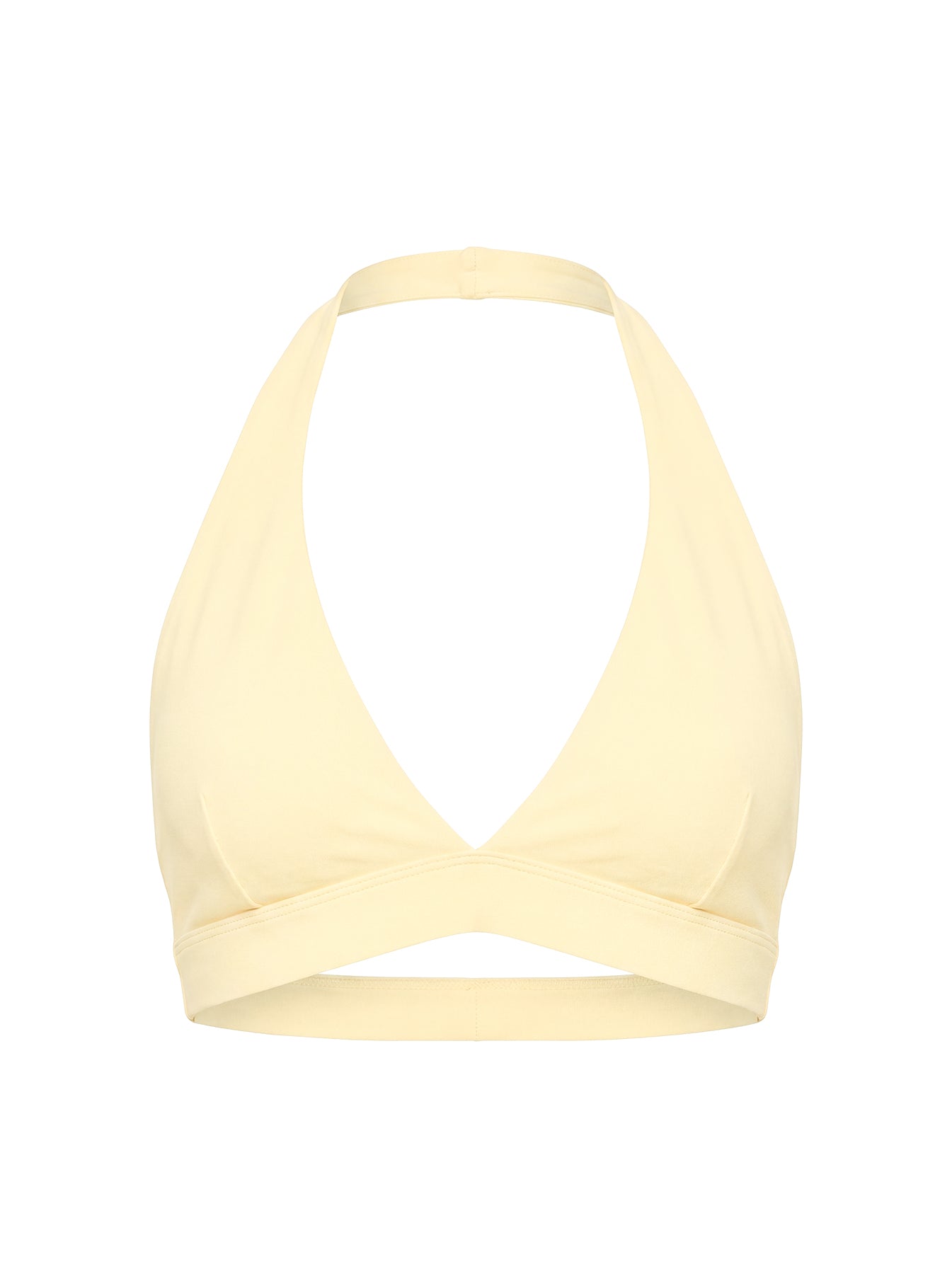 In Motion Active Plunge Halter Crop Top Yellow - Image 13