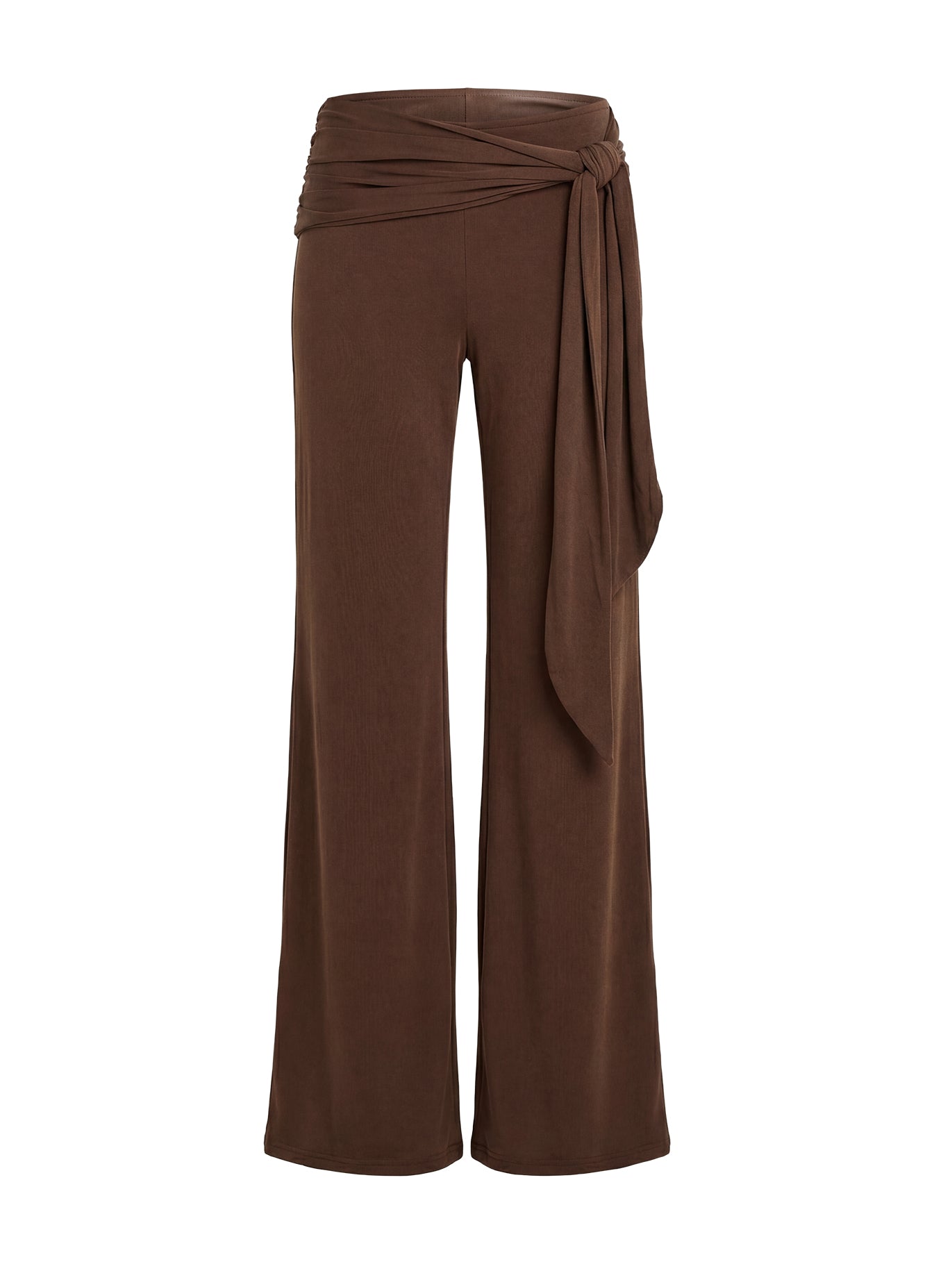 Katiana Wrap Jersey Pants Brown - Image 9