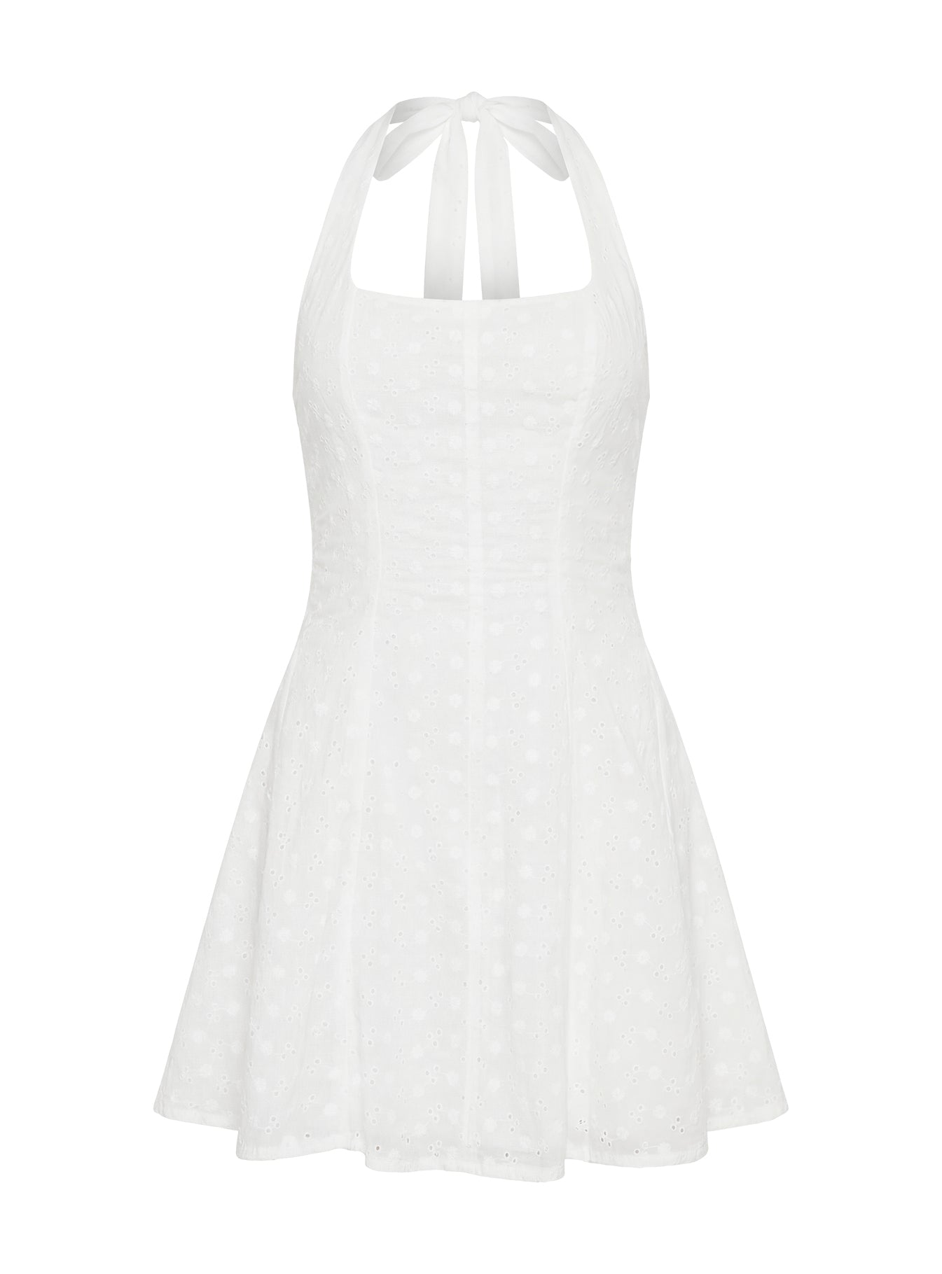 Kittee Halter Mini Dress White - Image 9