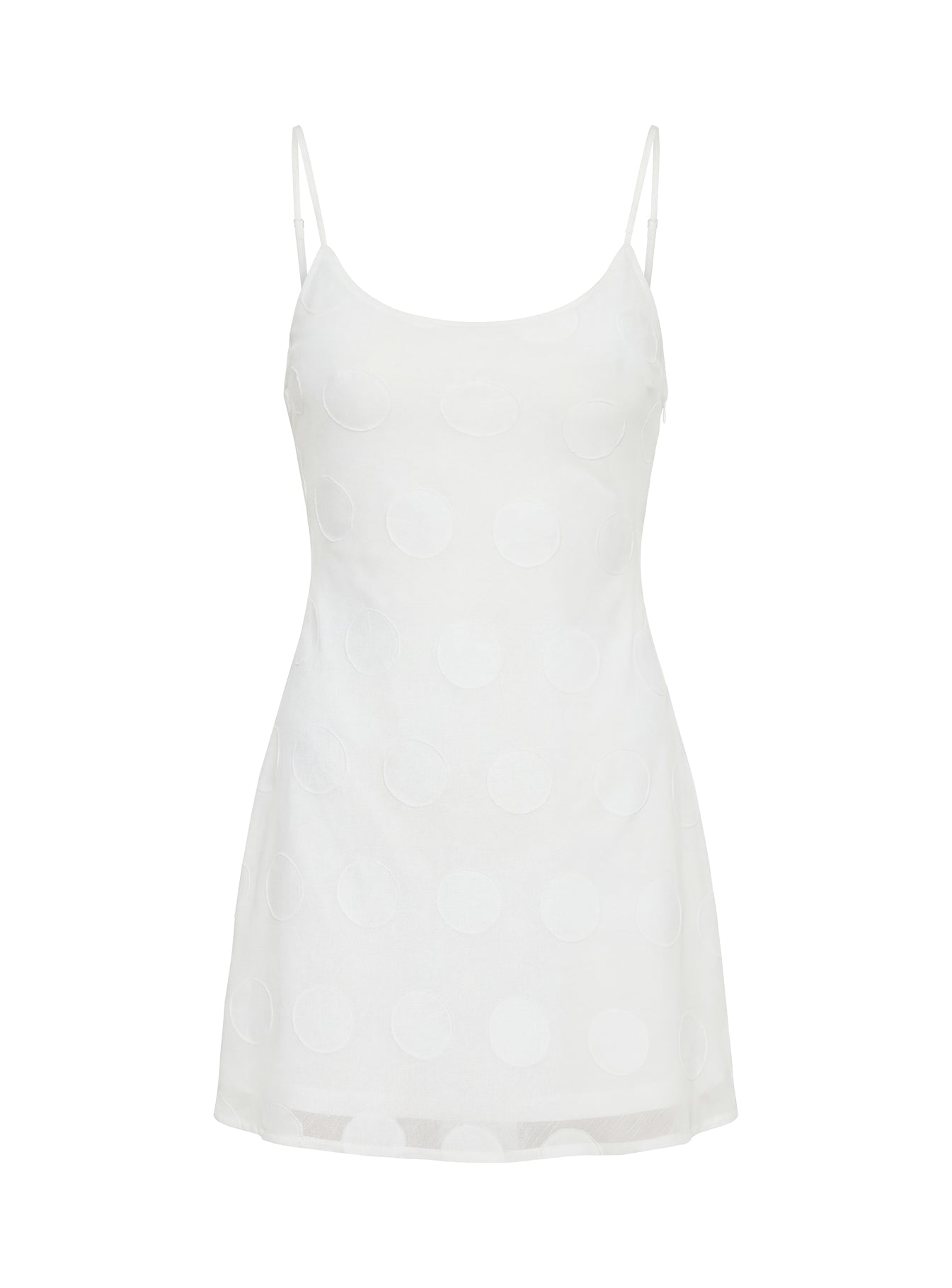Lissie Scoop Mini Dress White Polka Dot - Image 8