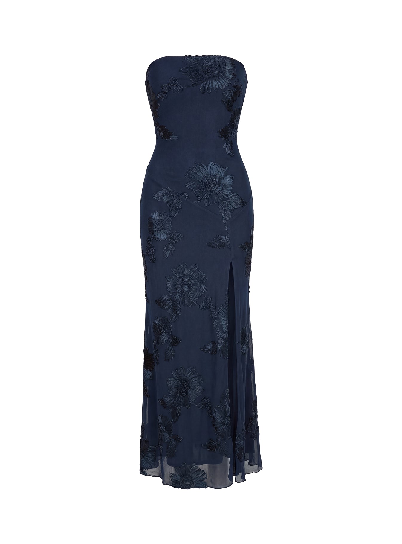 Maribeth Strapless Floral Maxi Dress Navy - Image 9