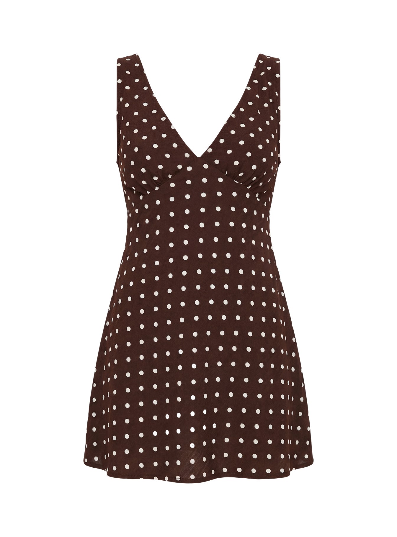 Nellie Mini Dress Brown Polka Dot - Image 12