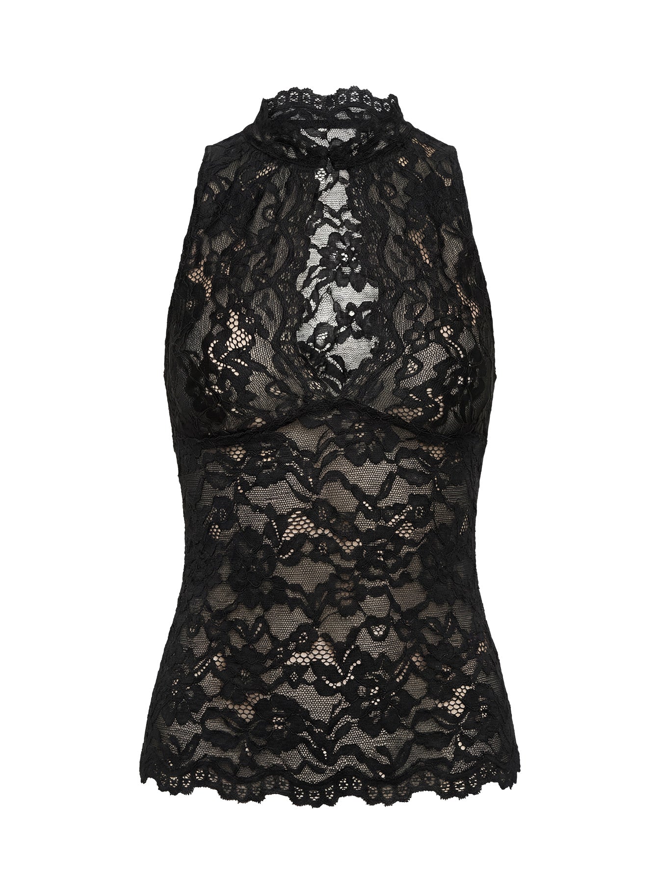Quinbie Lace Sleeveless Top Black - Image 8