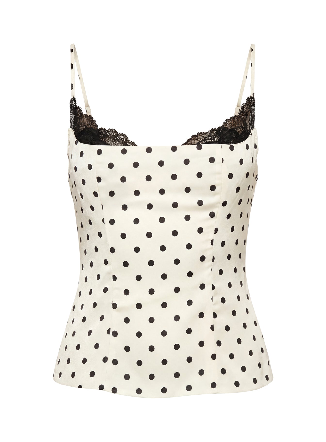Renaissance Corset Lace Top White Polka Dot - Image 10