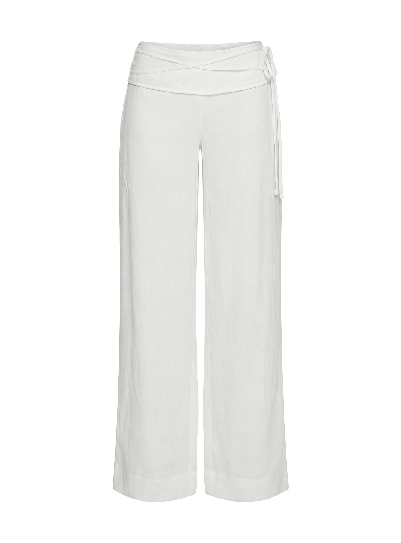 Silver Moon Linen Blend Tie Pants White - Image 8
