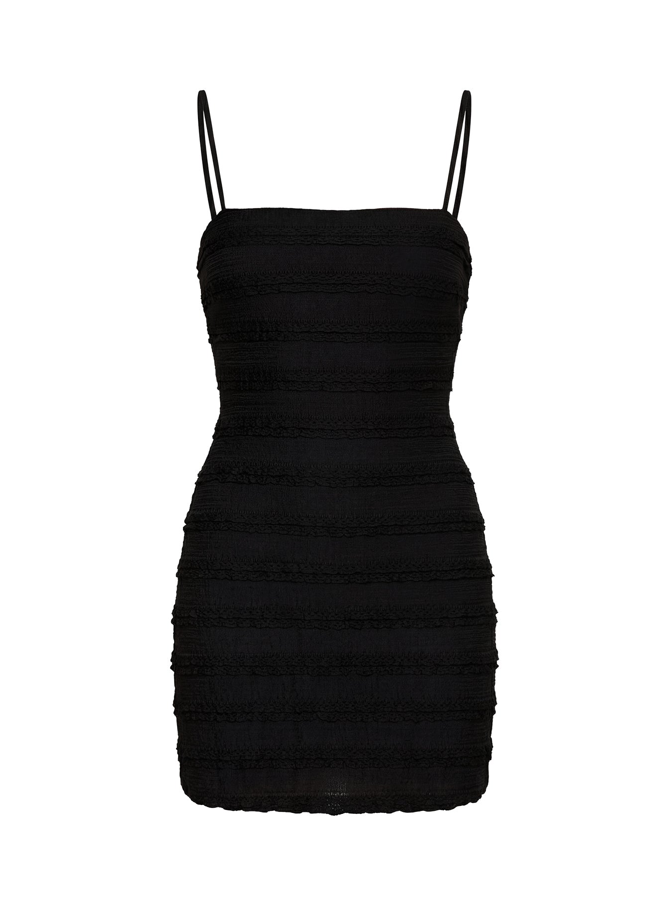 Sylvana Textured Mini Dress Black - Image 9