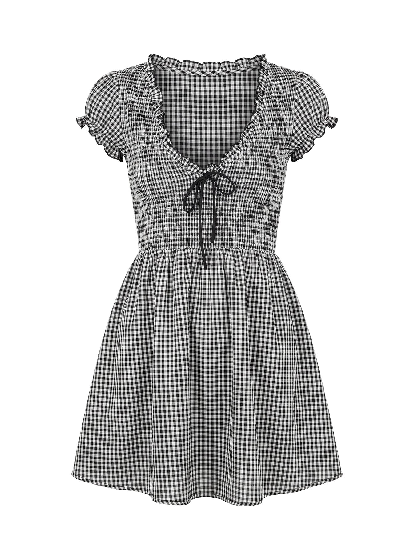 Wescott Gingham Romper Black / White Tall - Image 8