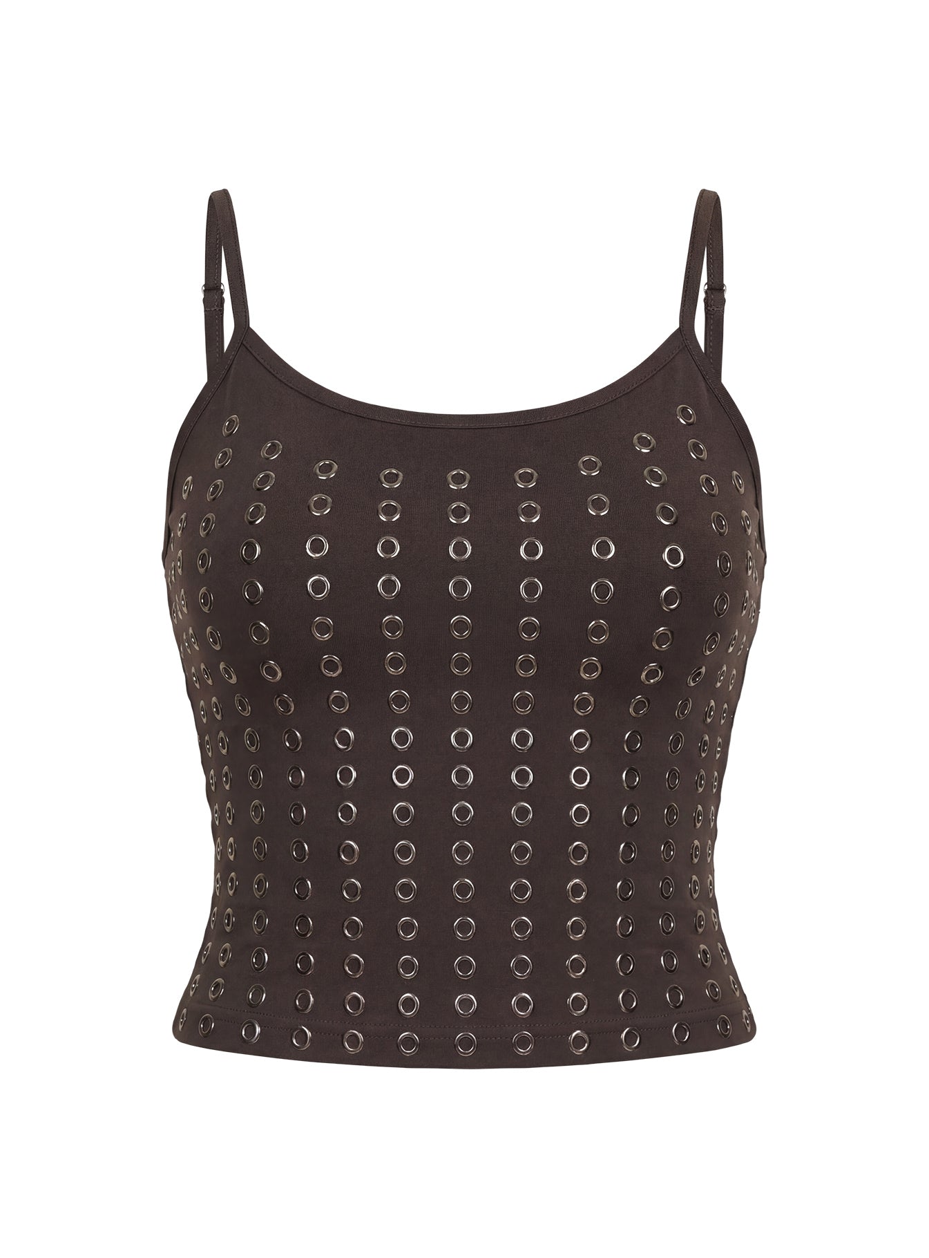 Winter Solstice Scoop Neck Eyelet Detail Top Dark Slate - Image 10
