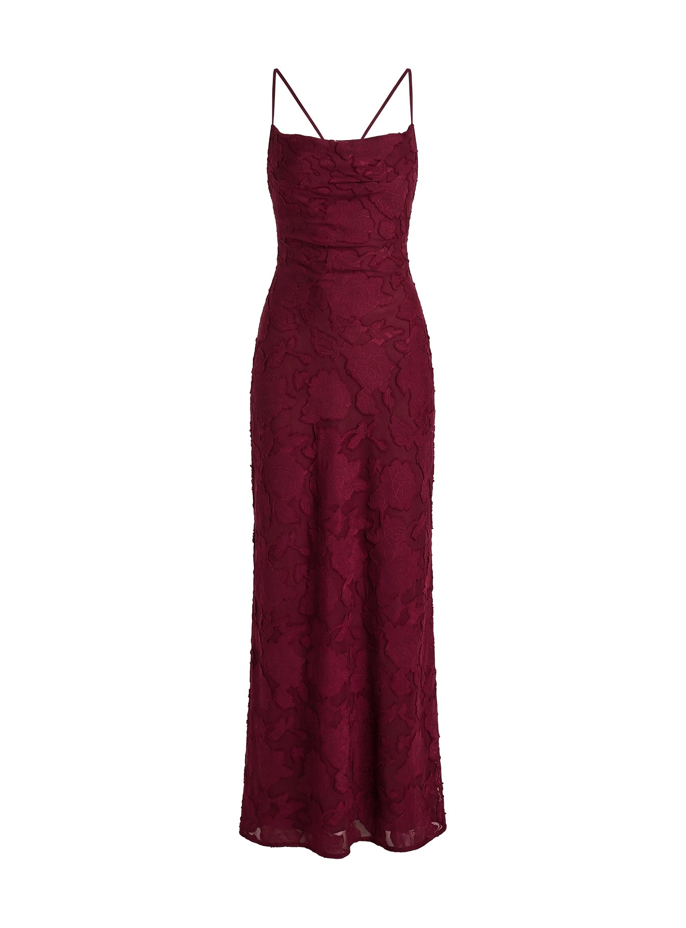 Celena Maxi Dress Burgundy Burnout - Image 10