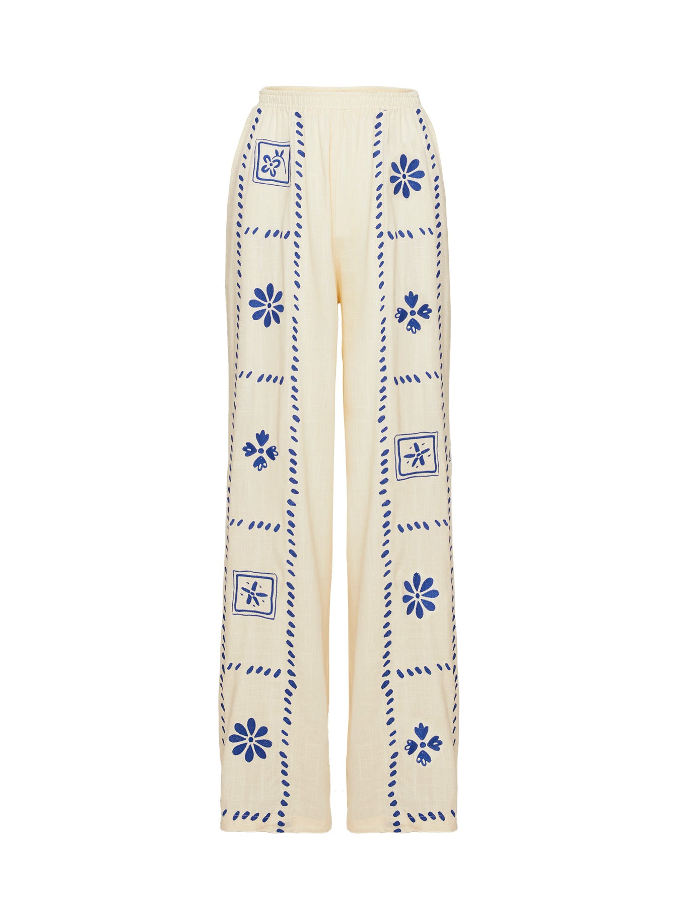 Grazia Pants Cream / Blue - Image 5