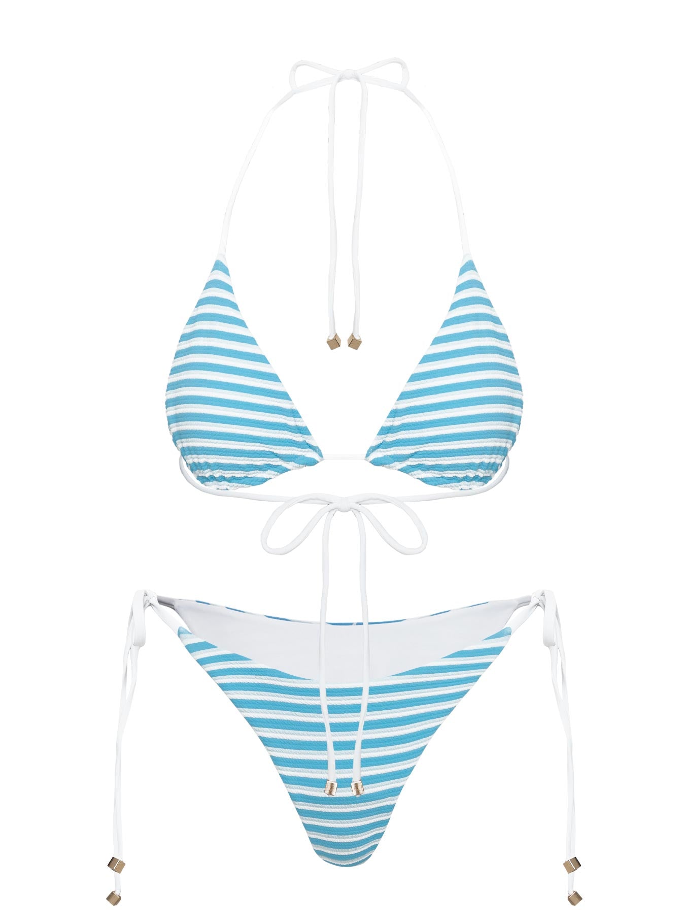 Nevaeh Triangle Bikini Top Blue / White - Image 5