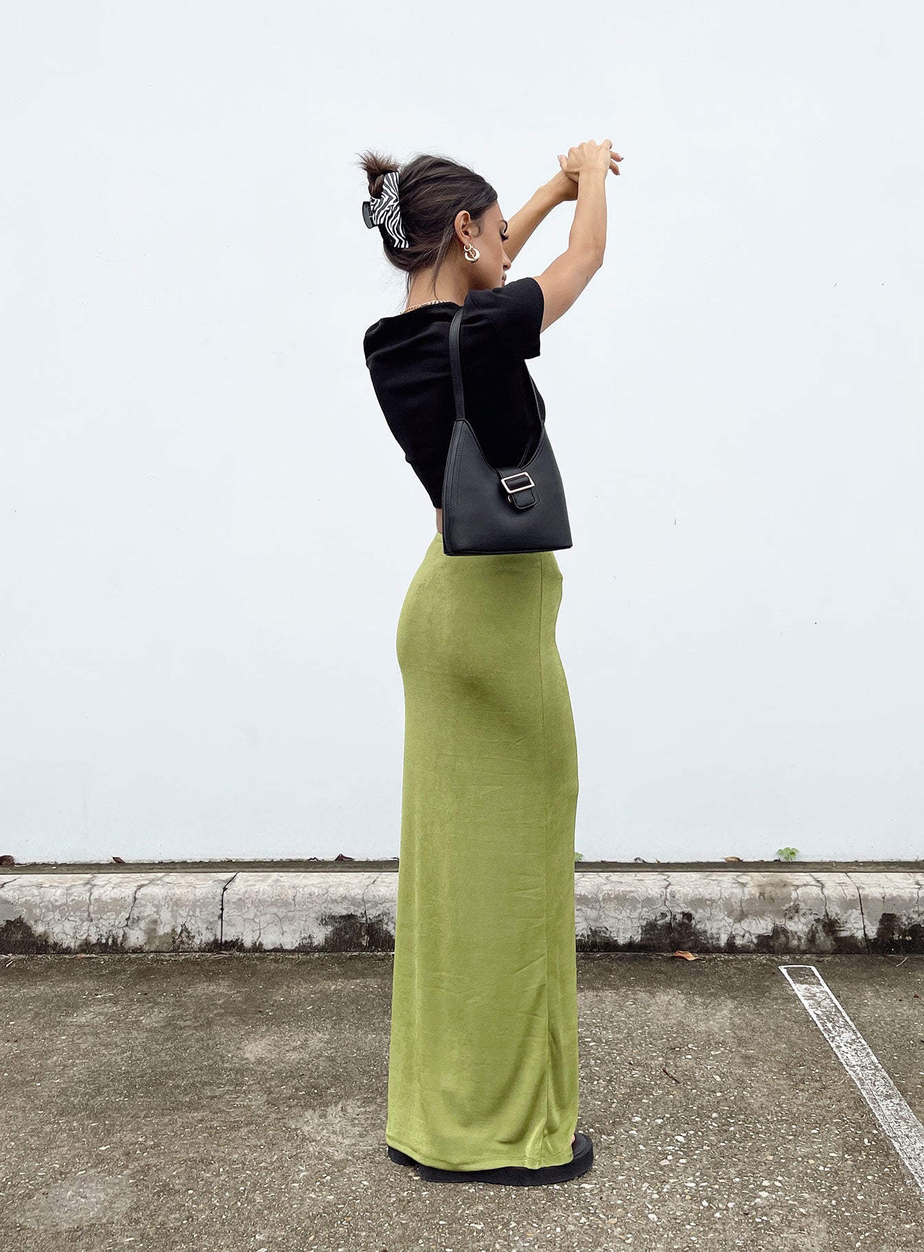 Harriette Maxi Skirt Green - Image 8