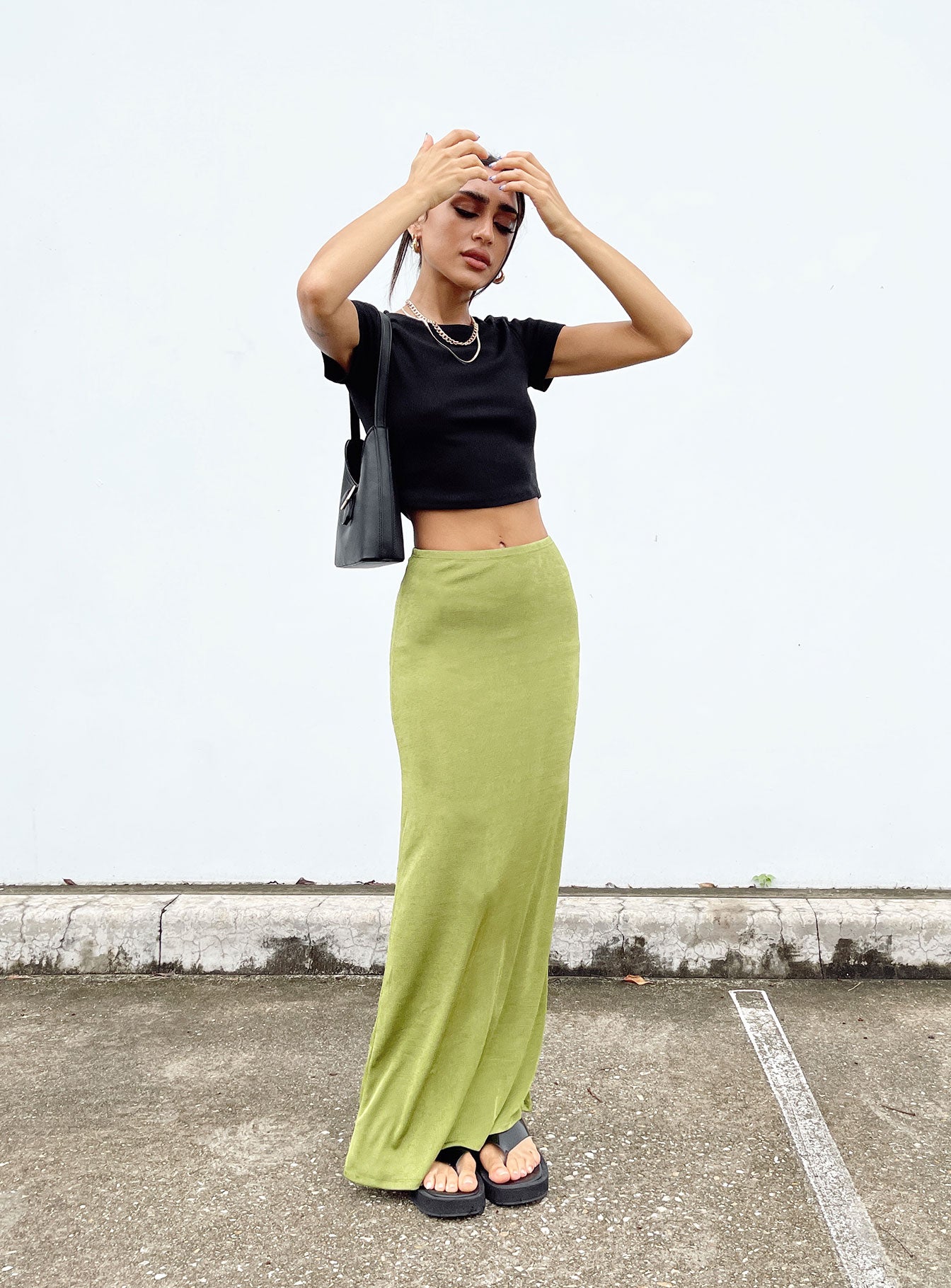 Harriette Maxi Skirt Green - Image 7
