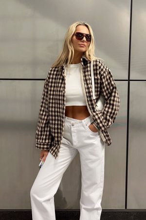 Holly Asymmetric Straight Leg Jeans White Denim