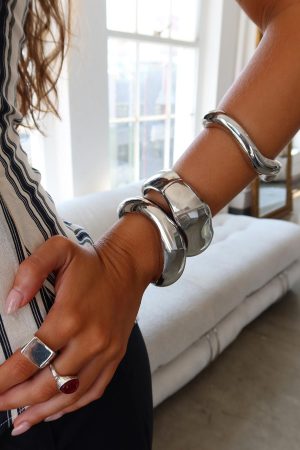 Hot Gossip Cuff Set Silver