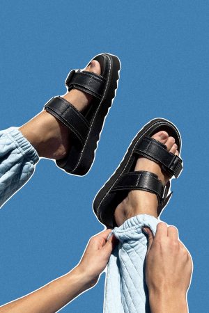 Ma Belle Sandals Contrast Stitch black