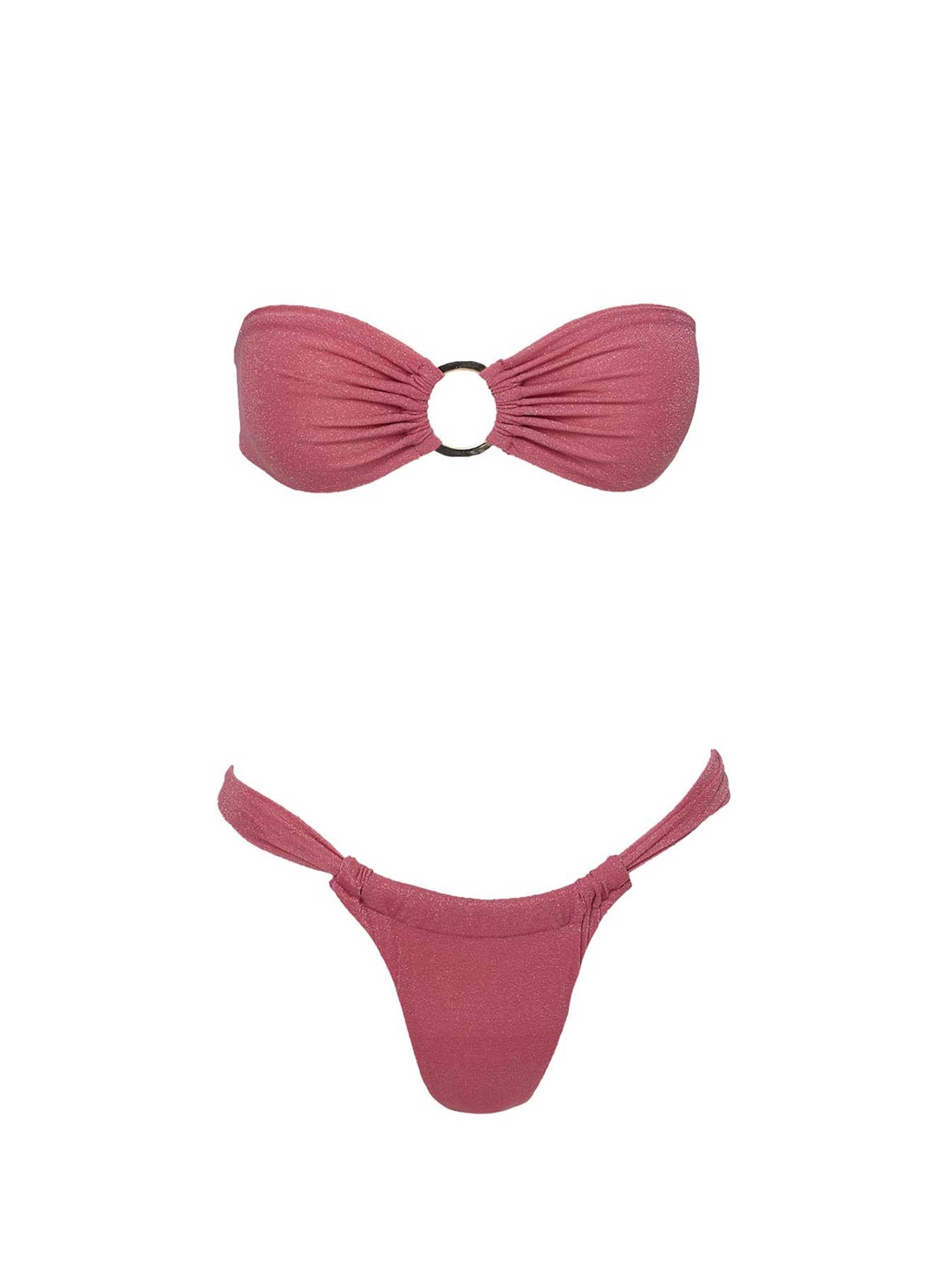 Janea Bandeau Ring Glitter Bikini Top Magenta Pink - Image 5