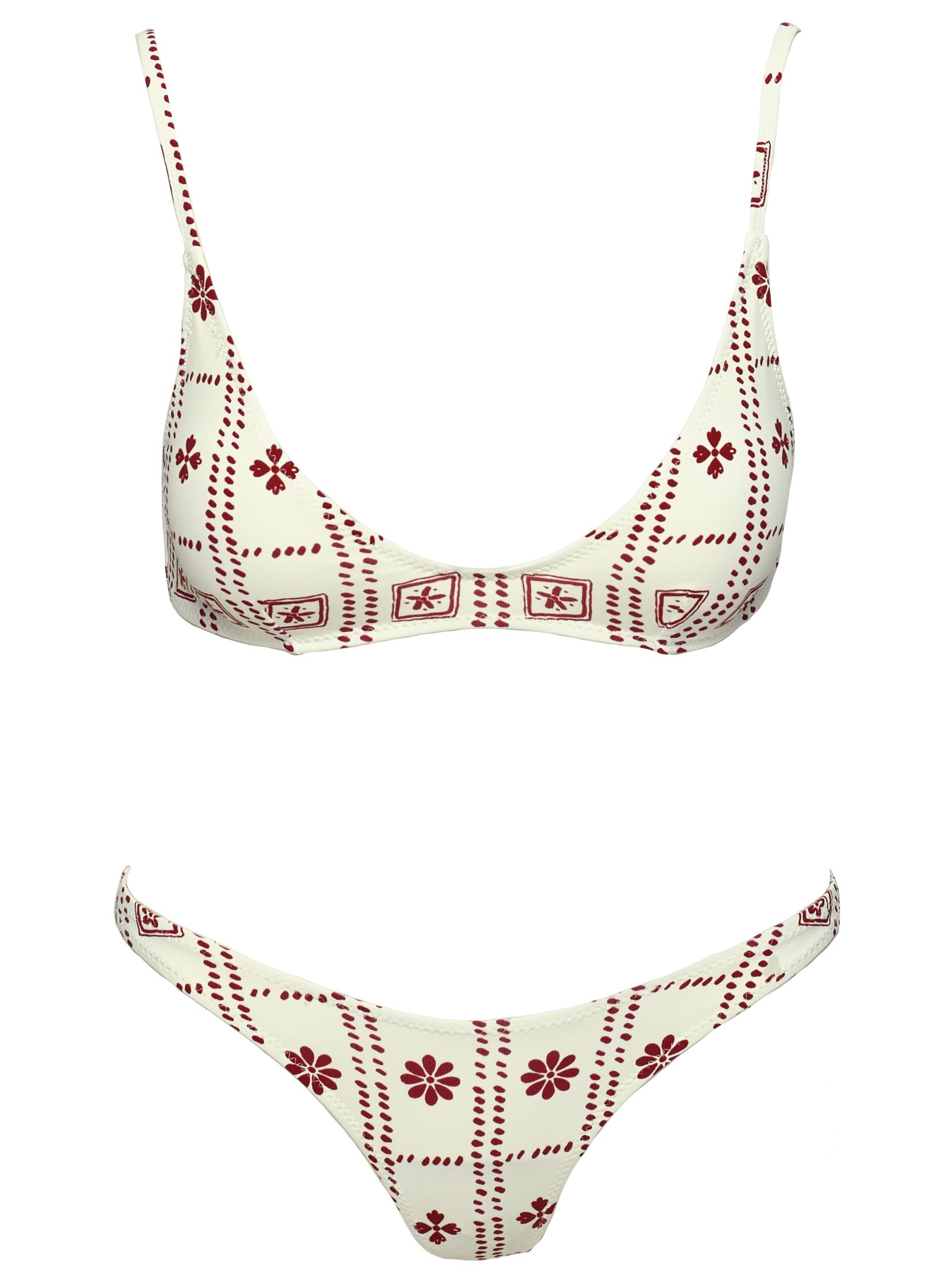 Juliette Bikini Top White / Red - Image 5