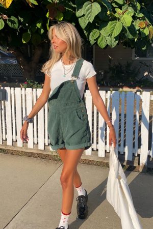 Kacey Short Overalls Khaki