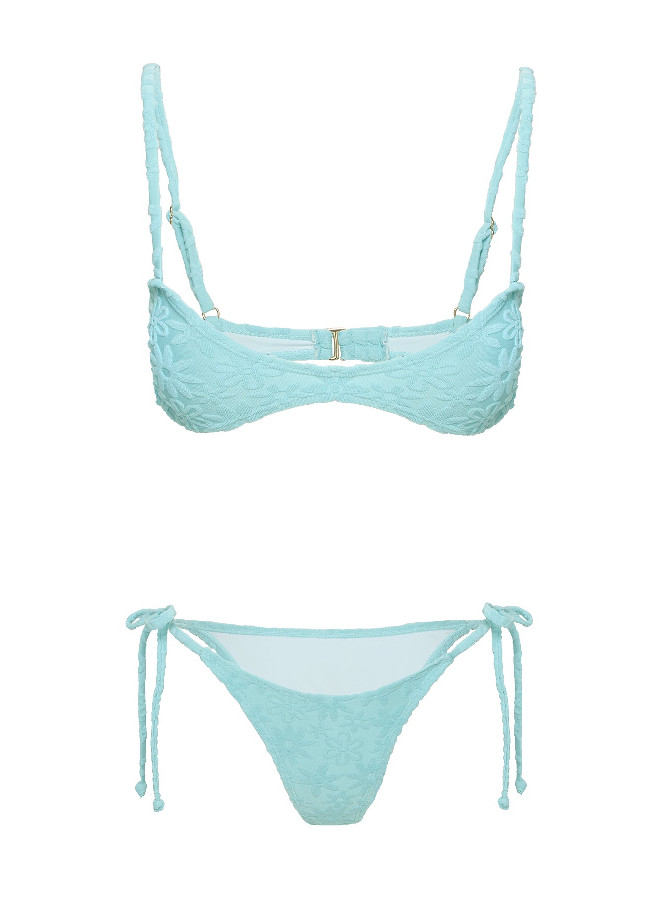 Patisserie Tie Side Bikini Bottoms Blue Floral - Image 5