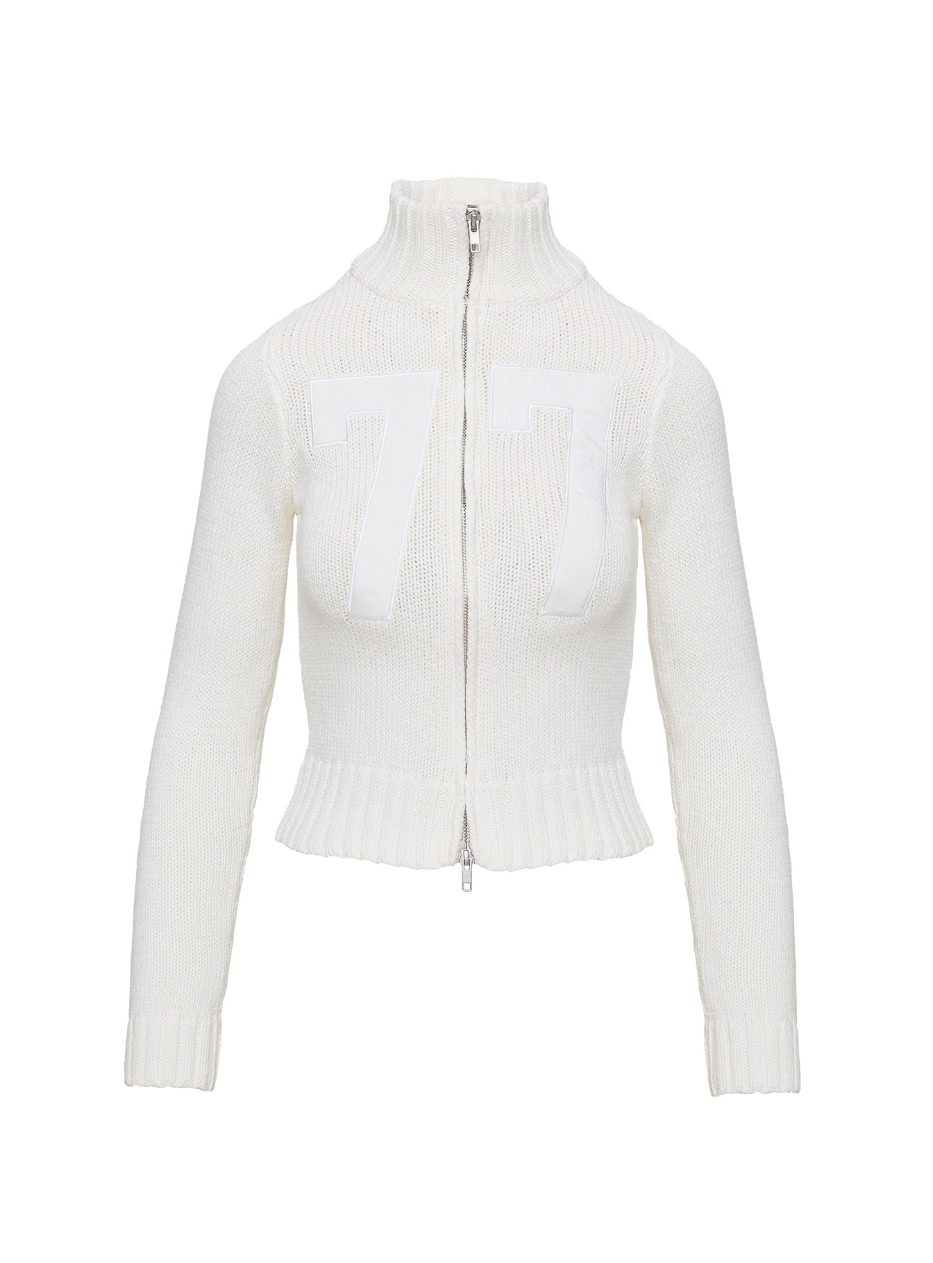 Nylah Zip Up Knit Jacket White - Image 7