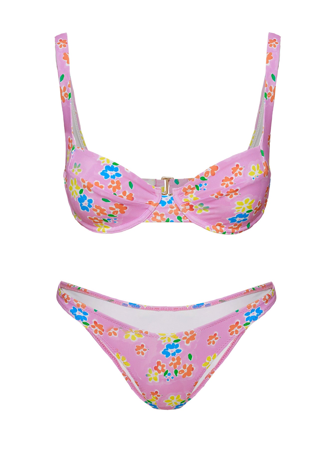 Love Letters High Cut Cheeky Bikini Bottoms Pink Floral - Image 5