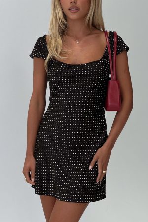 Lucienna Polka Dot Mini Dress Black / White