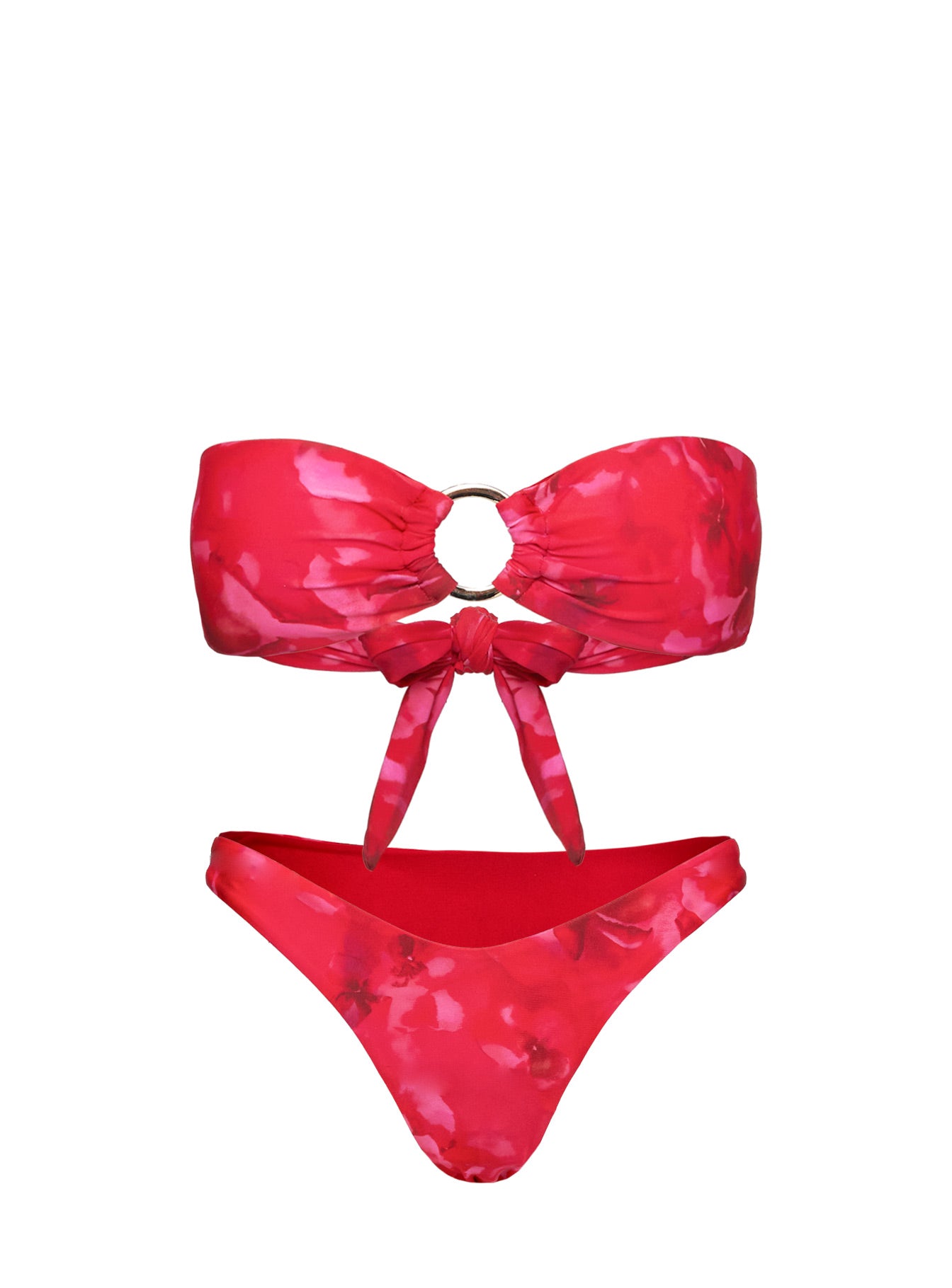 Macs Bandeau Bikini Top Red Floral - Image 5
