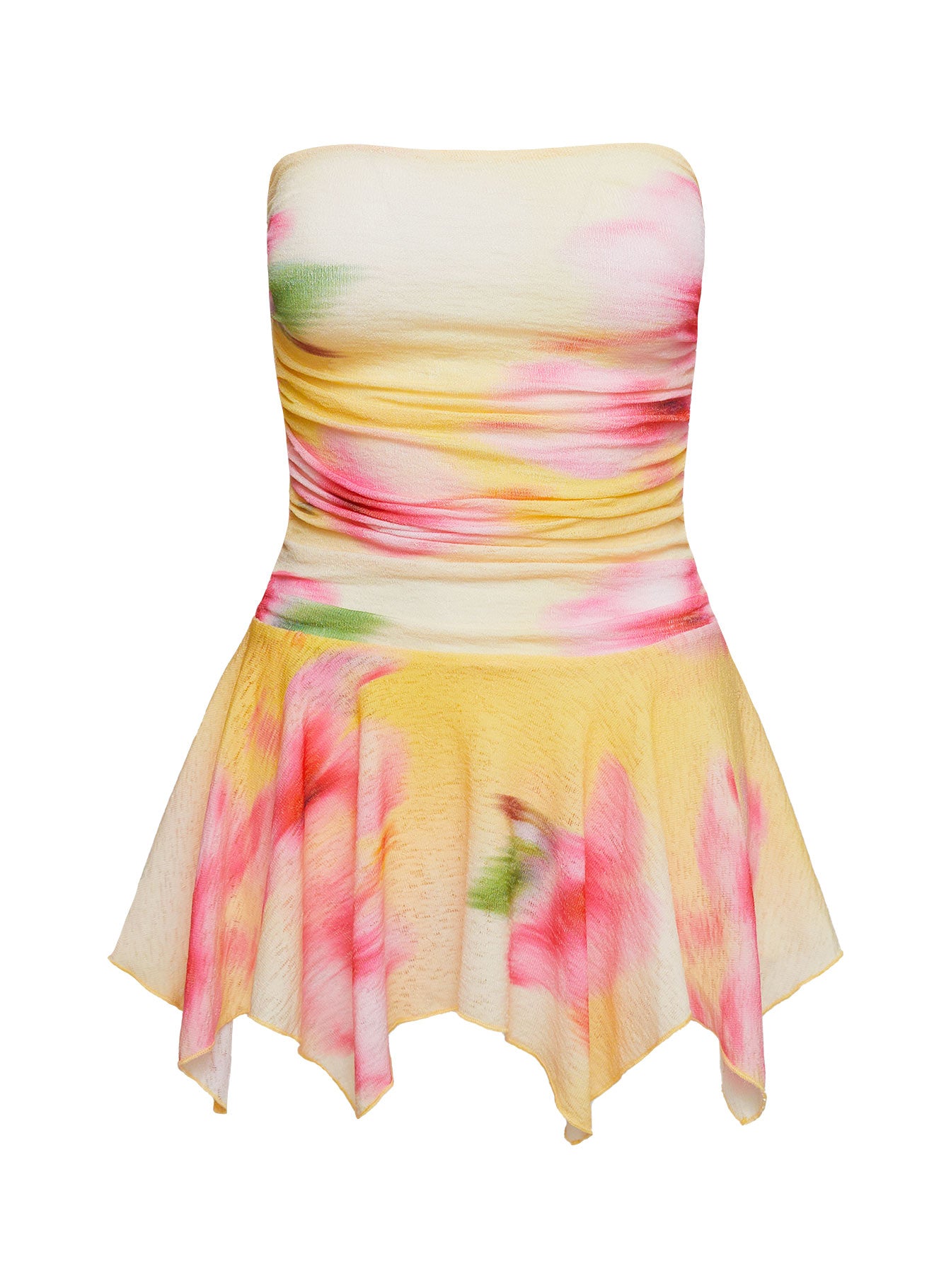 Minxie Strapless Playsuit Yellow / Pink - Image 5