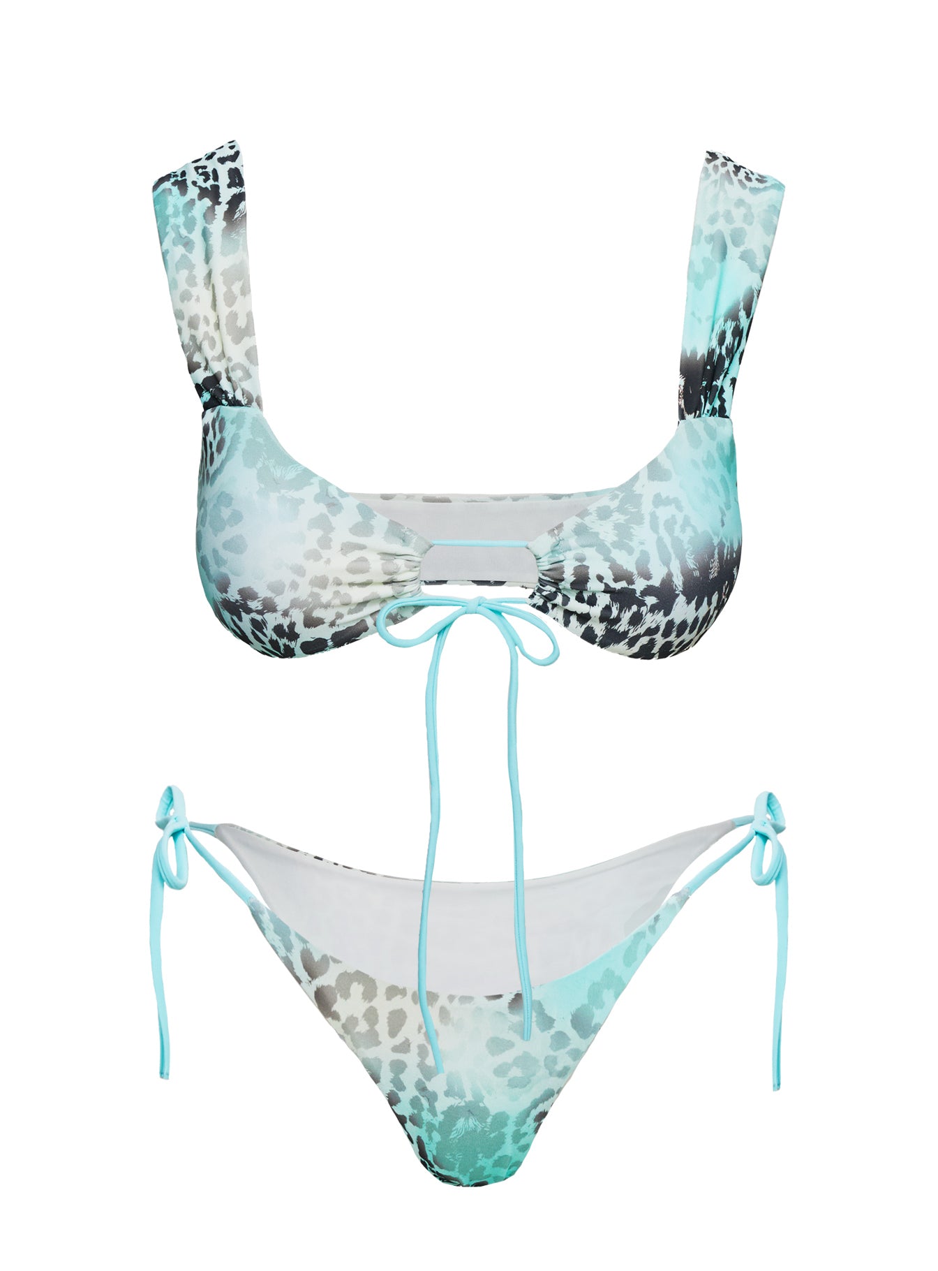 Freefall Tie Front Bikini Top Leopard - Image 5