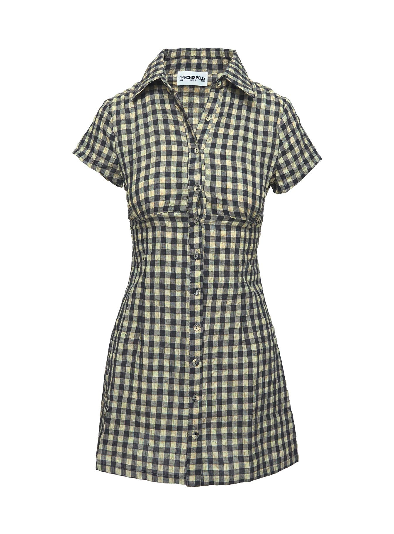 Motley Mini Dress Brown Check - Image 11
