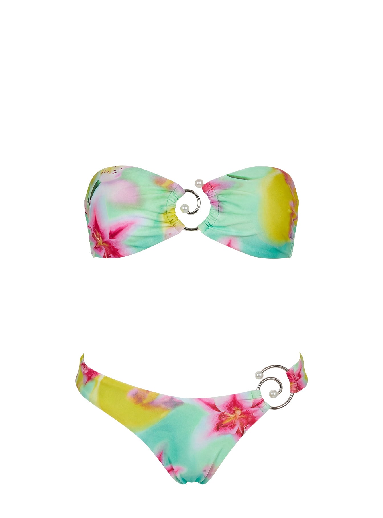 Macs Bandeau Bikini Top Green Floral - Image 5
