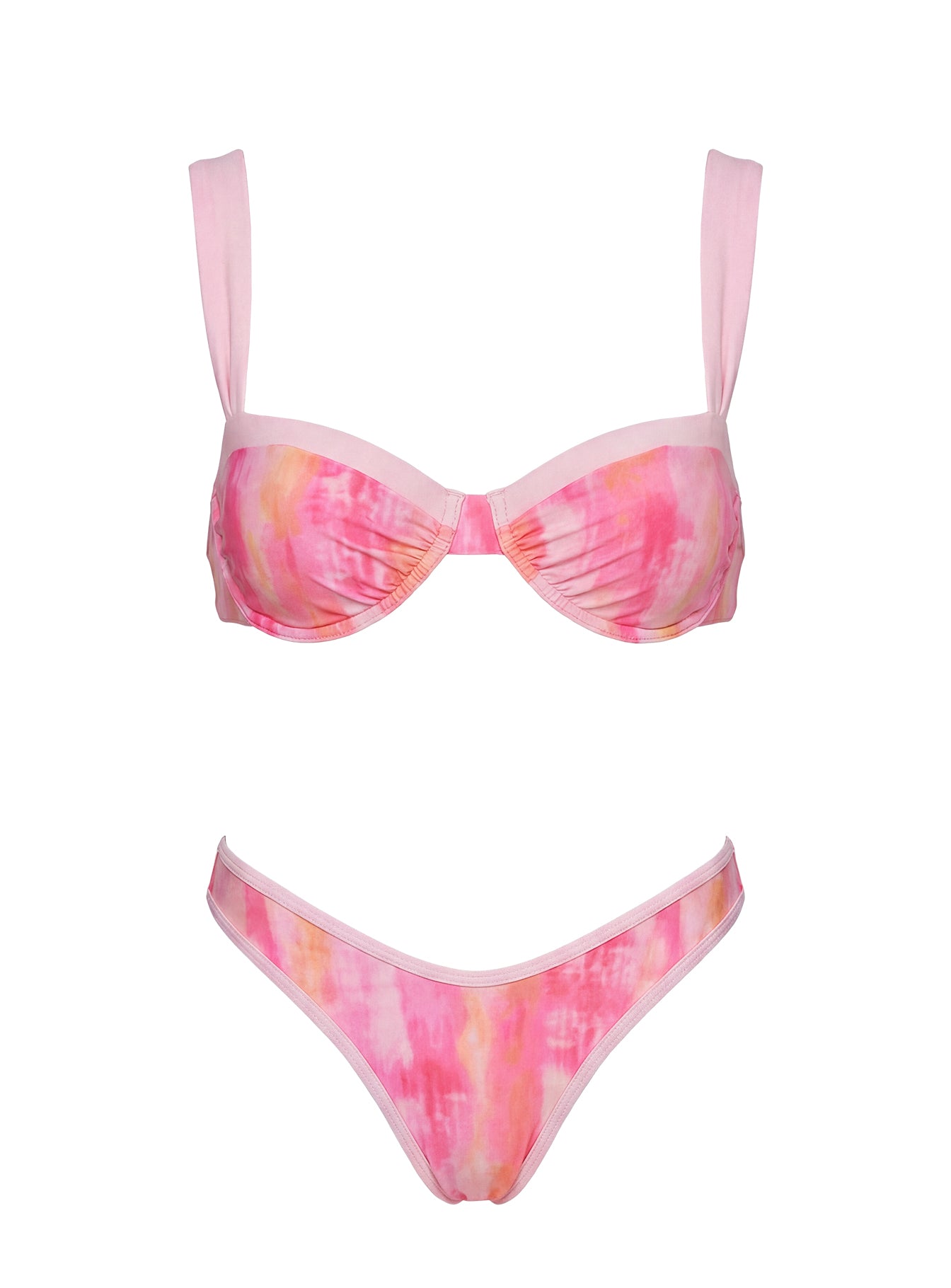 Melessa High Cut Bikini Bottoms Pink Tie Dye - Image 5