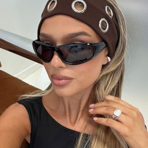 Movie Stars Eyelet Headband Brown