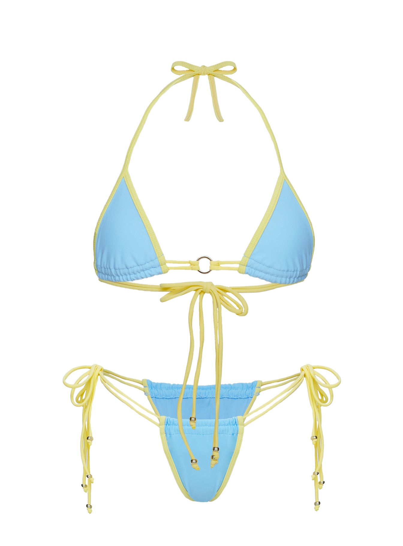 Nayeli Tie Side Bikini Bottoms Blue / Yellow - Image 5