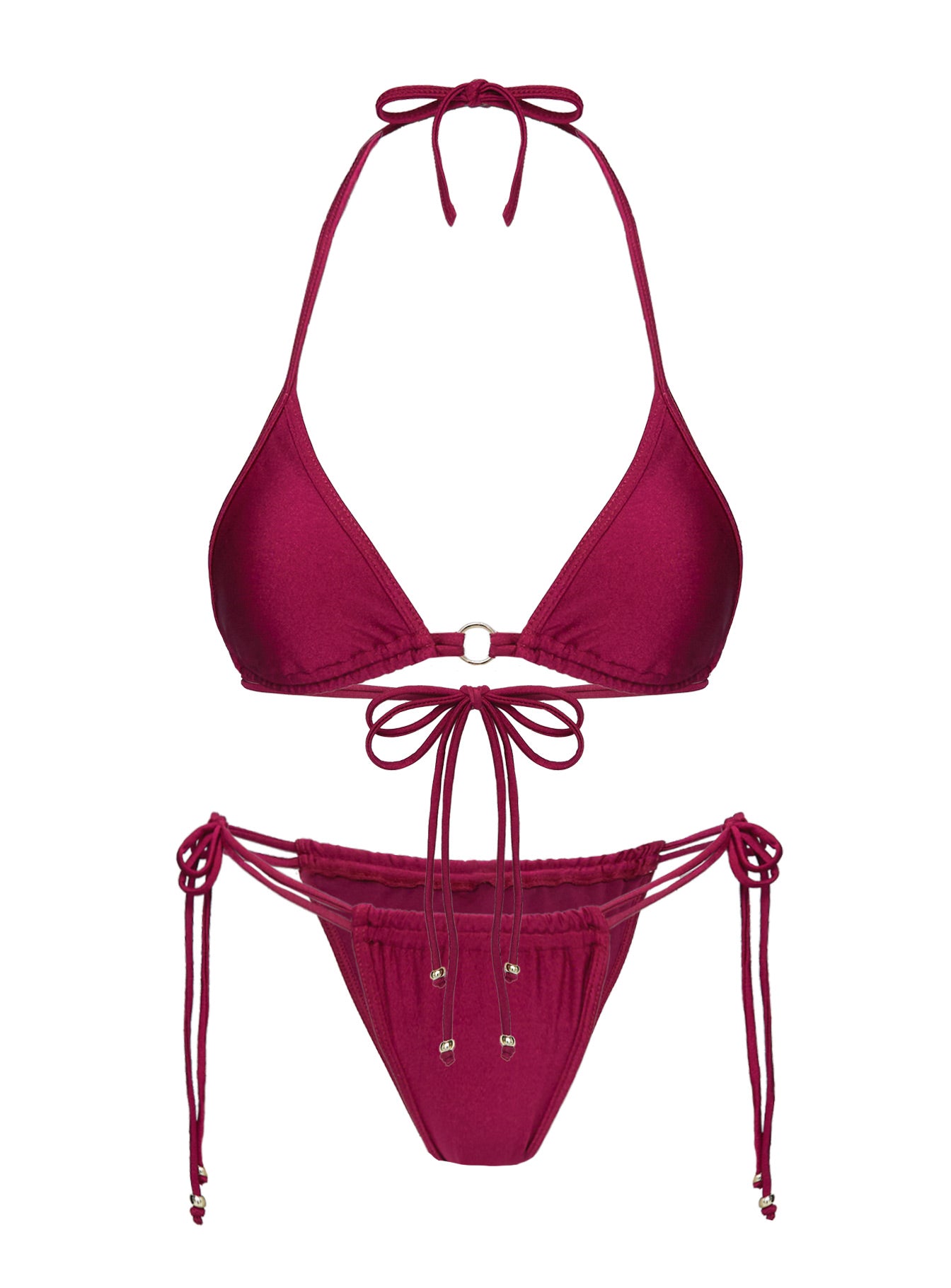 Nayeli Triangle Bikini Top Burgundy - Image 5