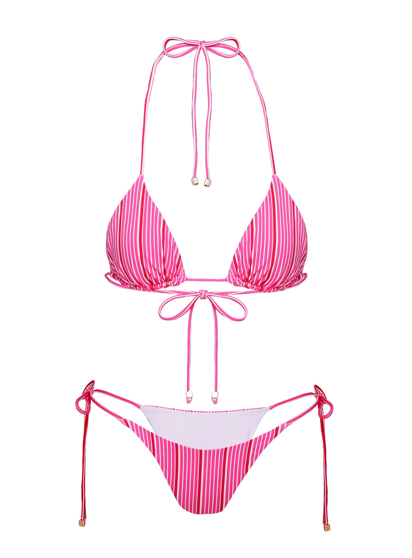 Nevaeh Triangle Bikini Top Pink Stripe - Image 5