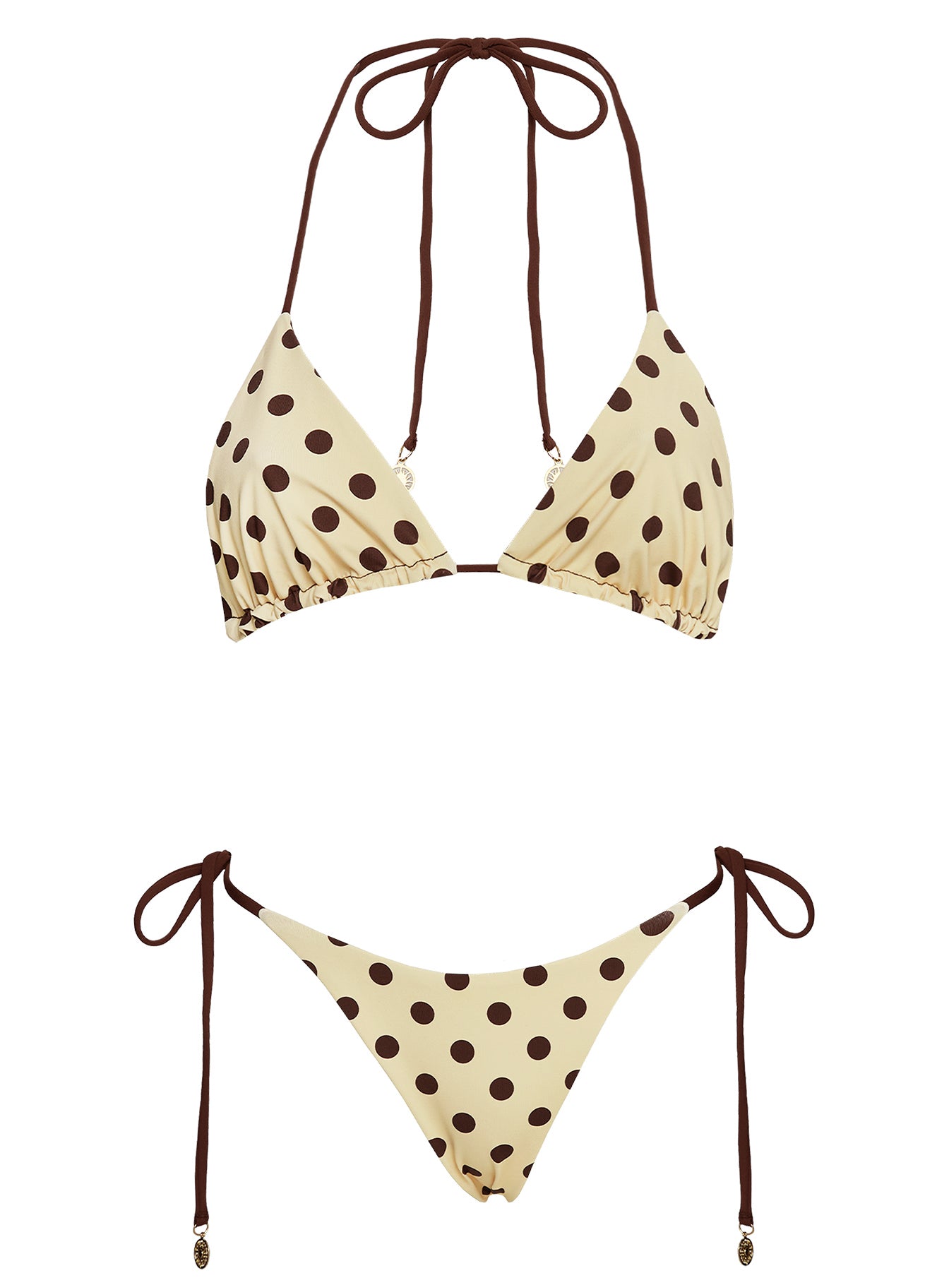 Glora Reversible Tie Side Bikini Bottoms Yellow Polka Dot - Image 6