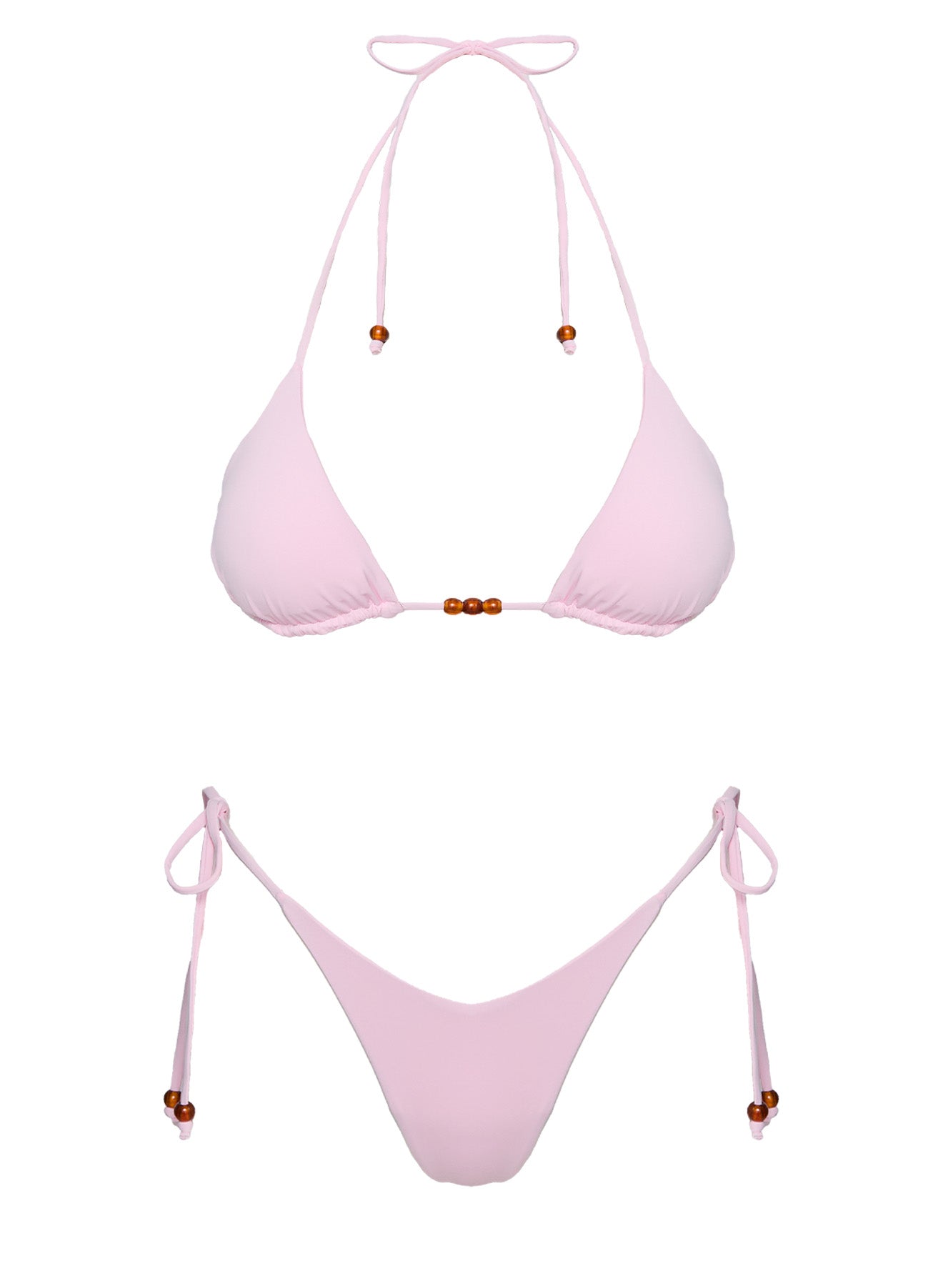 Glora Tie Side Beaded Bikini Bottom Pink - Image 8
