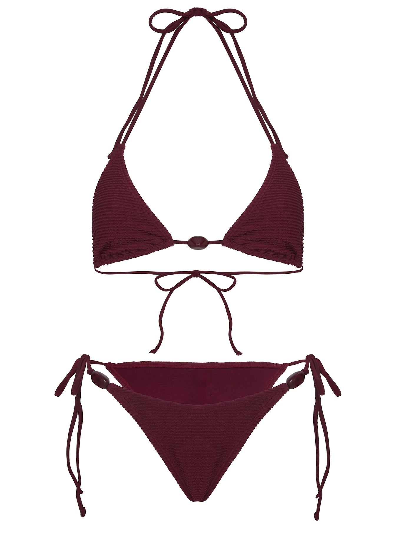 Nevaeh Textured Triangle Bikini Top Red - Image 5