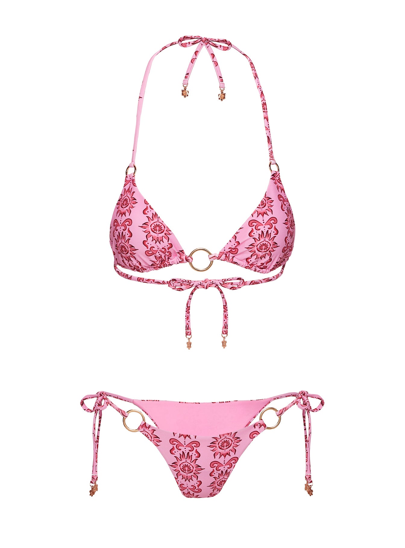 Maplewood High Cut Ring Bikini Bottoms Pink - Image 5