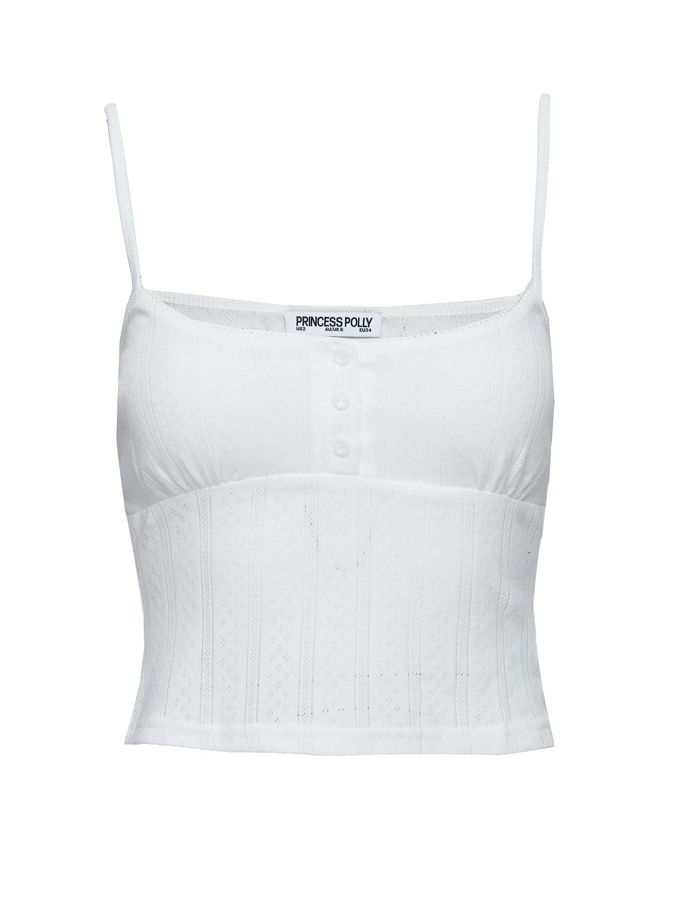 On A Cloud Pointelle Sleep Tank Top White - Image 6