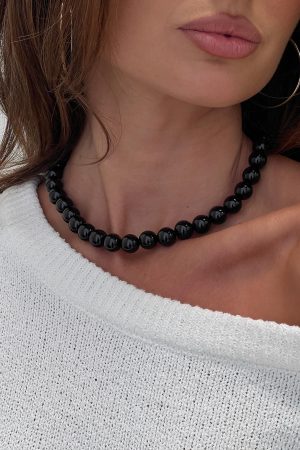 Orlynn Beaded Necklace Black