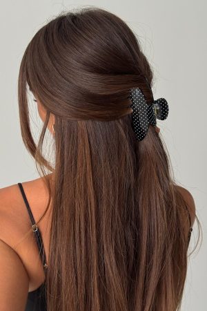 Parisse Claw Clip Black Polka