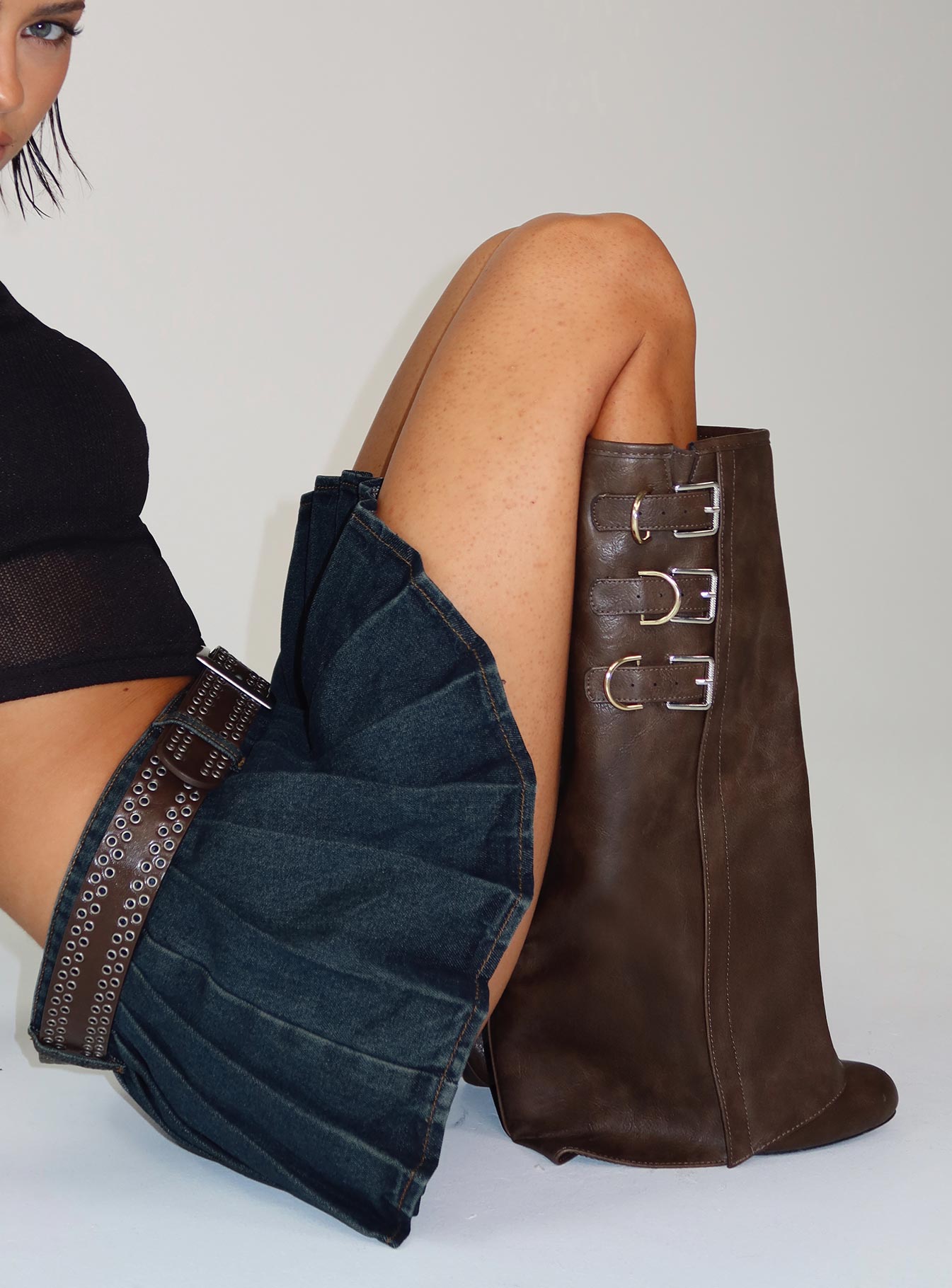 Ritz Knee High Boots Brown - Image 6