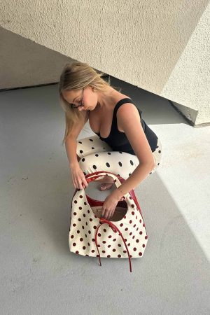 Rosamaria Shoulder Bag Cream Polka Dot